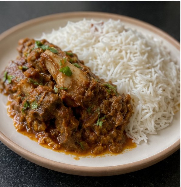 Plated with rice